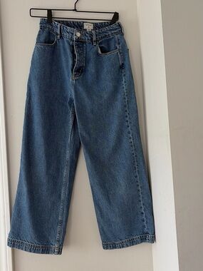 Wide Leg High-Rise Blue Denim Jeans
